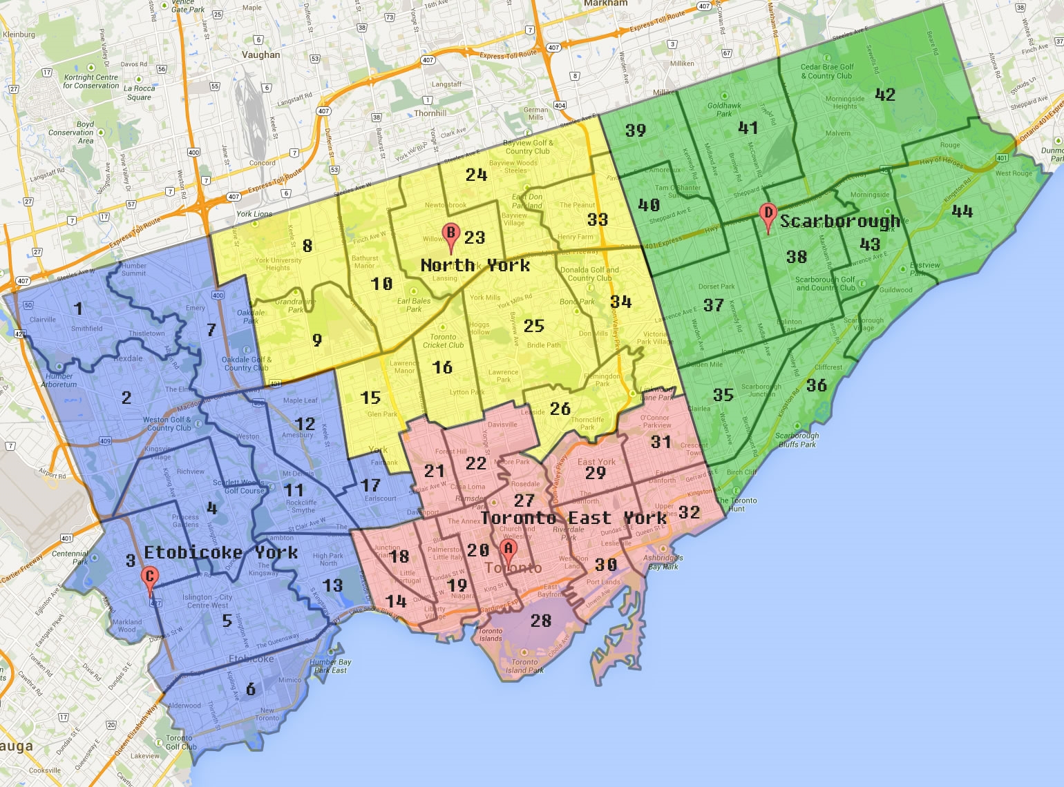 Kanada-Toronto-Haritası